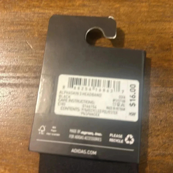 NWT Adidas Alphaskin Black Headband 3.0 - Picture 4 of 5